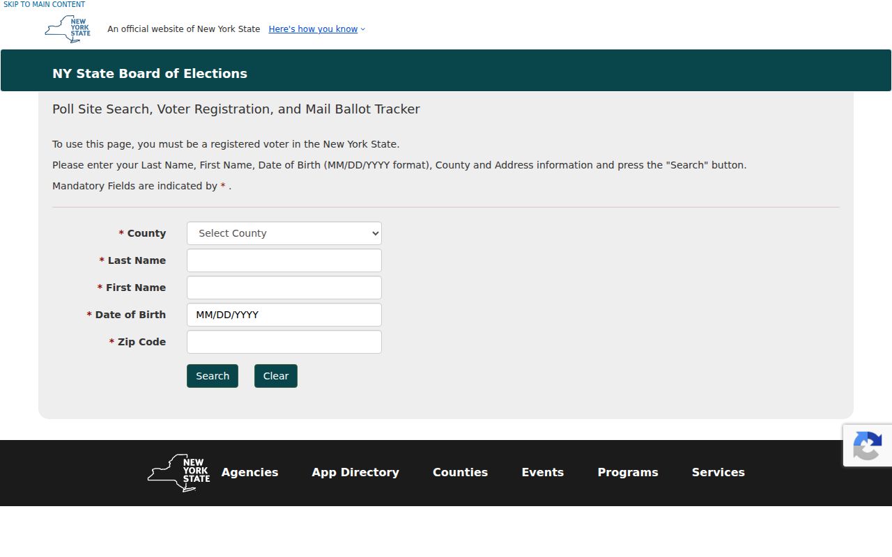 Town of Rye residents directory New York voter lookup form